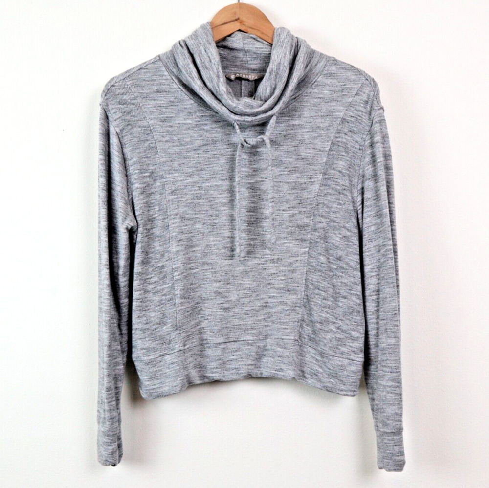 Athleta Size XS Coaster Luxe Cowl Neck Sweatshirt Soft Heather Gray